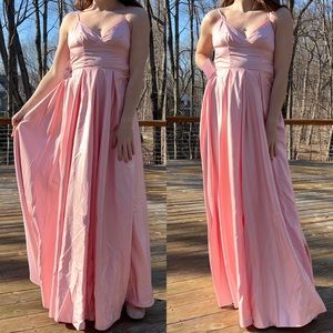 NWT Fame And Partners Pink Prom Maxi Dress
